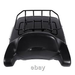 King Pack Trunk With Black Rack Backrest Fit For Harley Tour Pak Touring 2014-2020