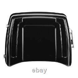 King Pack Trunk withBlack Mount Rack Fit For Harley Tour Pak Road King Glide 14-22