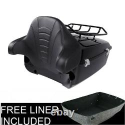 King Pack Trunk withRack Backrest Fit For Harley Tour Pak Street Road Glide 14-21