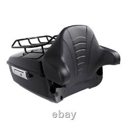 King Pack Trunk withRack Backrest Fit For Harley Tour Pak Street Road Glide 14-21