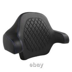 King Passenger Backrest Pad Fit For Harley Tour Pak Pack Tri Electra Glide 14-24