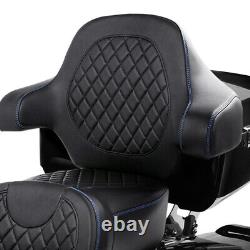 King Passenger Backrest Pad Fit For Harley Tour Pak Pack Tri Electra Glide 14-24