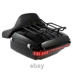 King Tour Pak Pack Trunk Backrest Rack Brake Tail Light For Harley Touring 14-20