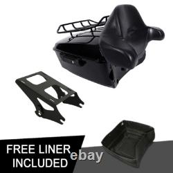 King Trunk Backrest Black Rack Fit For Harley Touring Street Glide 14-25