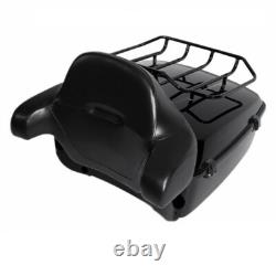 King Trunk Backrest Mount Rack & Plate Fit For Harley Touring 2014-2025 24