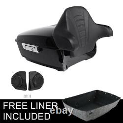 King Trunk Backrest Pad with Speakers Fit For Harley Tour Pak CVO Glide 2014-2022