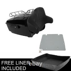 King Trunk Backrest Top Rack withBase Plate Fit For Harley Tour Pak Touring 14-up