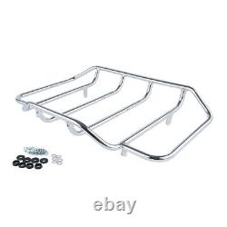 King Trunk Backrest Top Rack withBase Plate Fit For Harley Tour Pak Touring 14-up