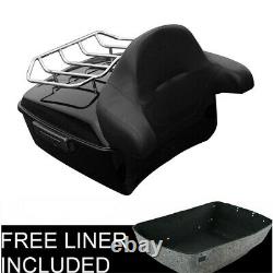 King Trunk Black Backrest Luggage Rack Fit For Harley Tour Pak Touring 2014-2022