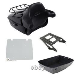 King Trunk Black Base Plate Mount Rack Fit For Harley Touring Touring 2014-2025