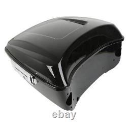 King Trunk Black Mount Rack Fit For Harley Tour Pak Street Electra Glide 14-22