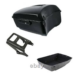 King Trunk Black Two Up Mount Rack Fit For Harley Tour Pak Road King 2009-2013