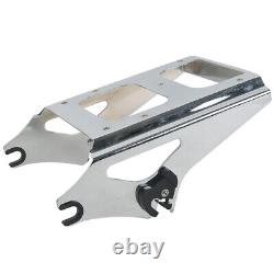King Trunk Pad Chrome Mount & Top Rack Fit For Harley Tour Pak Touring 2009-2013