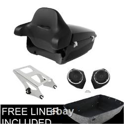 King Trunk Pad Speakers Mount Rack Fit For Harley Tour Pak Street Glide 14-later