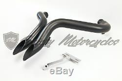 LAF 2 Drag Pipes Exhaust Harley Softail Touring Dyna Sportster 1984-2014 BLK