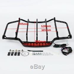 LED Light Air Wing Tour Pak Pack Trunk Luggage Rack For Harley Road King Glide
