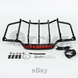 LED Light Air Wing Tour Pak Pack Trunk Luggage Rack For Harley Road King Glide