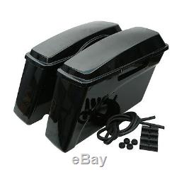 Left Right Vivid Black ABS Saddle Bags Saddlebags Fit For Harley Touring Models