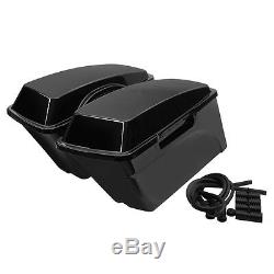 Left Right Vivid Black ABS Saddle Bags Saddlebags Fit For Harley Touring Models