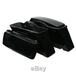 Left Right Vivid Black ABS Saddle Bags Saddlebags Fit For Harley Touring Models