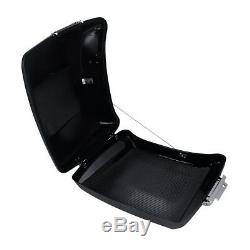 Matt Black 5.5 Razor Tour Pak Pack Trunk + Backrest For Harley Touring US 14-19