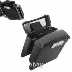 Matte 5 Stretched Extended Hard Saddle Bags For Harley Touring Road Glide King