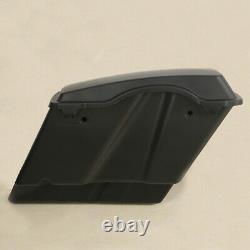 Matte Black 5 Stretched Extended Hard Saddle Bags Fit For Harley Touring 93-13