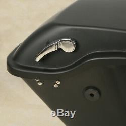 Matte Black Hard Saddle Bags + Latch keys Lid For Harley Touring Glide 2014-2019