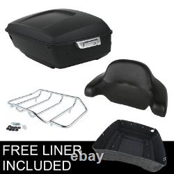 Matte Black King Pack Trunk Pad Rack Fit For Harley Tour-Pak Street Glide 14-23