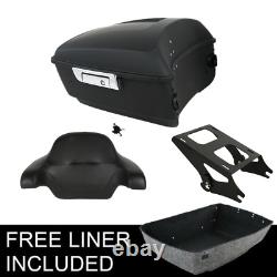 Matte Black King Trunk Pad 2 Up Mount Fit For Harley Tour Pak Road Glide 14-22