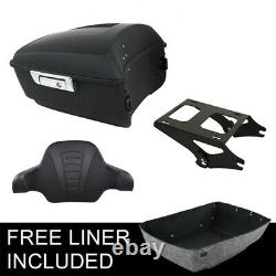 Matte Black King Trunk Pad with Mount Fit For Harley Touring Tour Pak Pack 2014-22