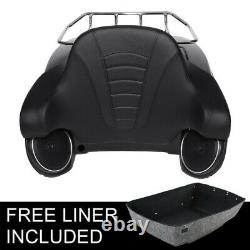 Matte Black King Trunk Rack Backrest Speakers Fit For Harley Road Glide 14-2022