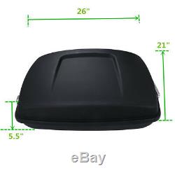 Matte Black Razor Tour Pak Pack Trunk with Backrest For Harley Touring 2014-19 18