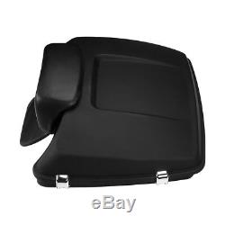 Matte Black Razor Tour Pak Pack Trunk with Backrest For Harley Touring 2014-19 18