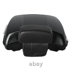 Matte Black Trunk Backrest Pad Fit For Harley Touring Tour Pak Road King 14-2022