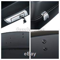 Matte Chopped Tour Pak Pack Trunk With Latch For Harley Touring Road King 2014-Up