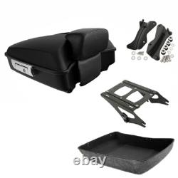 Matte Chopped Trunk Backrest Mount Docking Kit Fit For Harley Touring 2014-2025