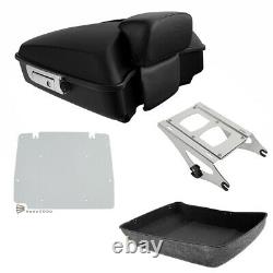Matte Chopped Trunk Backrest Mount Rack Plate Fit For Harley Touring 2014-2022