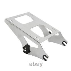 Matte Chopped Trunk Chrome Mount Rack Fit For Harley Touring Tour Pak 2014-2022