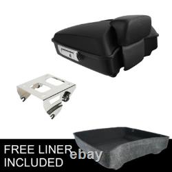 Matte Chopped Trunk Pad Chrome Solo Rack Fit For Harley Touring Road Glide 14-24