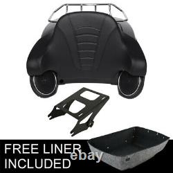 Matte Trunk Pad Speakers Top Rack Mount Fit For Harley Tour Pak Touring 14-2022