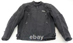 Mens harley davidson FXRG jacket L black nylon waterproof armor reflective bar