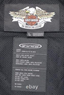 Mens harley davidson FXRG jacket L black nylon waterproof armor reflective bar