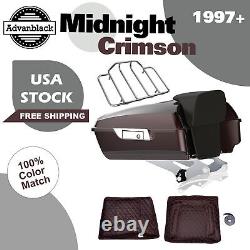 Midnight Crimson Chopped Tour Pak Pack Fits Harley Street Road Electra Glide 97+