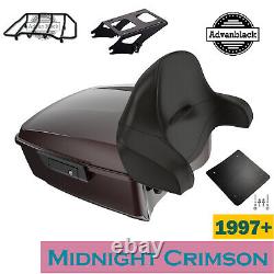 Midnight Crimson King Tour Pak Pack Trunk Luggage For 1997+ Harley Touring