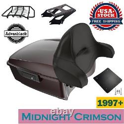 Midnight Crimson King Tour Pak Pack Trunk Luggage For 1997+ Harley Touring