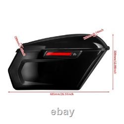 Motorcycle Black Hard Saddlebag Side Bag Luggage Bags For Harley Touring 14-23