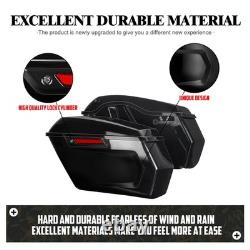 Motorcycle Black Hard Saddlebag Side Bag Luggage Bags For Harley Touring 14-23