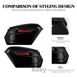 Motorcycle Black Hard Saddlebag Side Bag Luggage Bags For Harley Touring 14-23