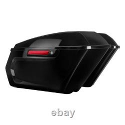 Motorcycle Black Hard Saddlebag Side Bag Luggage Bags For Harley Touring 14-23